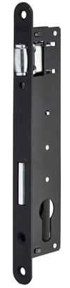 THIRARD - Serrure Encastrable à Rouleau pour Porte Battante - Axe 22 mm - Bouts Ronds - Noir - Coffre Têtière - Pêne en Alliage Zingué - Gâche Plate