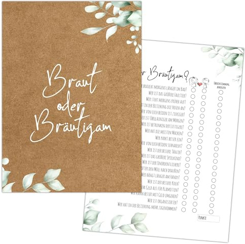 Eummel 40 x Braut oder Bräutigam das Hochzeitsquiz | Hochzeitsspiele für Gäste Brautpaar | Hochzeitsgeschenk Fragespiel Hochzeitsfeier | Hochzeit Geschenkidee