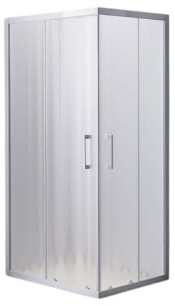 DocciaSì® - Box Doccia Angolare 70x90 cm con Porta Scorrevole, Vetro Piumato Bianco da 6 mm e Profili in Alluminio Verniciati, Design Moderno e Reversibile per Bagno e Cabina Doccia