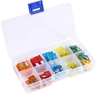 50 STÜCKE Standard Flachsicherungs Sortiment, 5A 10A 15A 20A 30A Auto Sicherungen Sortiment Kit für Auto Boot LKW Ersatzsicherungen Auto Flachsicherungs Kit