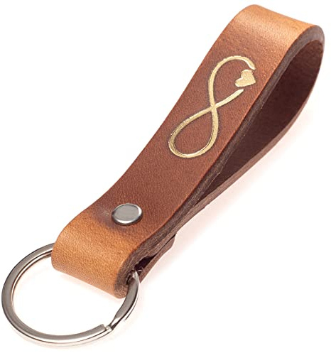 ELBERCRAFT® Schlüsselanhänger Leder – Verschiedene Motive, Geschenk für Männer & Frauen