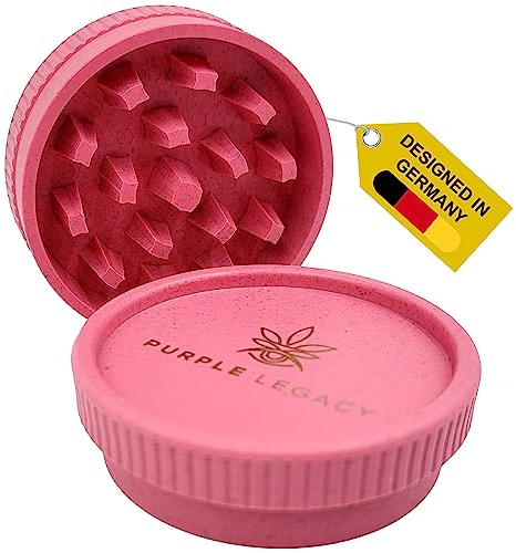 PURPLE LEGACY® Grinder Juego de molinillo de polen triturar hierbas, especias, especias, accesorios de especias, molinillo de 55 mm de diámetro, 2 piezas de fibras vegetales para viajes discreto