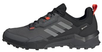 adidas Men's Terrex AX4 Gore-TEX Hiking Shoes, Grey Six/Grey Four/Solar Red, 5.5 UK