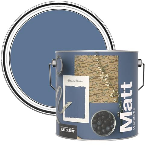 Rust-Oleum ultra strapazierfähige, extra deckende, abwaschbare, blau matte Wandfarbe - Blauer Fluss 2,5 Litres