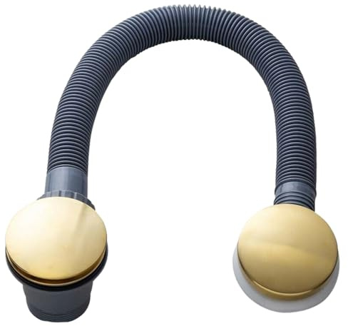 Go Bathrooms Gold Bath Waste Overflow Bath Drain with Pop Up Bath Plug Click Clack Waste and Overflow Drain Kit Replacement Bath Plug Waste