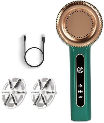 Woeau Bobble Remover Clothes - Electric Lint Remover, Fabric Shaver Clothes, Rechargeable Clothes Debobbler 2 Spare Shaving Heads, Defuzzer Clothes (Green), 16 x 8 x 6 cm (QMQ - GREEN2-20230208)