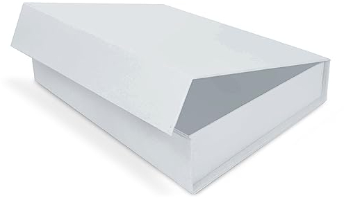Verpackungswelt Geschenk-Box mit Deckel | 23 x 17 x 5 cm | Geschenk-Karton mit Magnet-Verschluss | Perfekt für Geburtstag, Hochzeit, Weihnachten, Geburt | Geschenk-Verpackung in Weiß