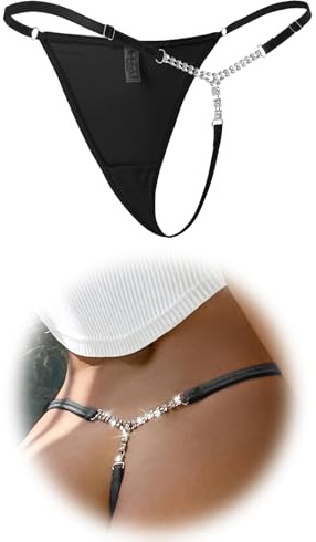 ohmydear String sexig tanga dam chic trosor stor midja stringtrosor för dam mjuk bikini mesh tanga outfit sexig G-string underkläder, svart, 3XL/4XL