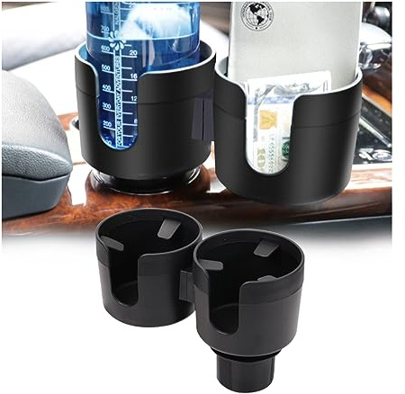 CGEAMDY Doppelter Autobecherhalter, Auto 2 in 1 Multi-Funktions-Flaschen-Halter, Universal-Flaschenhalter für Den Fahrzeuginnenraum für Wasser Kaffee Flasche(Schwarz)