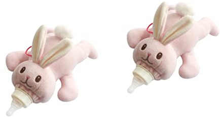 Toyvian PlüSch Tier BabyflaschenhüLle 2st Flaschenabdeckung Nuckelflasche Flaschenhalter Cartoon Hase BabyflaschenhüLle Warmhaltende Flaschenhalter FüR Babys