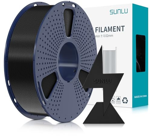 SUNLU Hohe Geschwindigkeit PLA Filament 1.75mm, 3D Drucker PLA Filament mit Hoher Fließfähigkeit, Entwickelt für schnelles 3D Drucken, Rapid HS-PLA, Maßgenauigkeit +/- 0.02mm, 1KG Spule Black