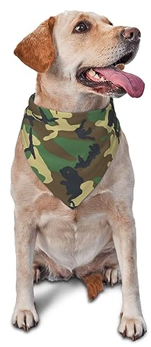 Dreieckiges Hundehalstuch, leicht, klassisch, schwarz, Camouflage, für große, mittelgroße und kleine Hunde und Katzen