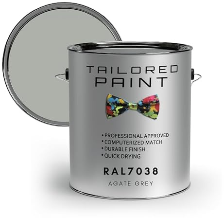 Tailored Paint uPVC Window & Door 1K Paint Brush or Spray On - Gloss Finish - RAL7038, Agate Grey - 250ml Tin