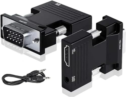 8K VGA to HDMI, 1080P VGA to HDMI Adapter Coverter, HDMI Female to Male Converter with Full HD Audio, Video Output for TV, Computer, Projector, Laptop, HDTV.