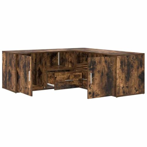 vidaXL Eckregal Räuchereiche 200x40x45 cm Holzwerkstoff