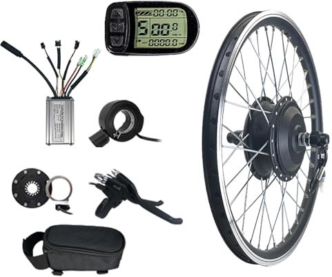 KYZTMHC E-bike Rear Wheel Conversion Kit 48V 1500W Ebike Conversion Kit Brushless Gearless Motor DIY Electric Bike Conversion for Road、Mountain Bike KT- Controller 130X Throttle KT-BZ-4(8) Assist PAS