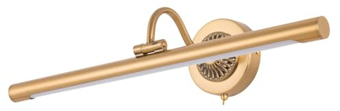ARTE LAMP Chianti Bilderleuchte LED – Bilderlampe Wandleuchte Innen mit Kabel und Stecker, Kupfer/Gold, 10 W, 2700 K warmweiß, 700 lm, neoklassisch, 57 x 21 x 12 cm