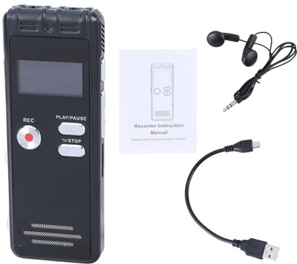 HEEZOU Registradora Voz Dictáfona Grabadora Voz Digital 64GB con Dispositivo Grabadora Reducción Ruido para Entrevistas