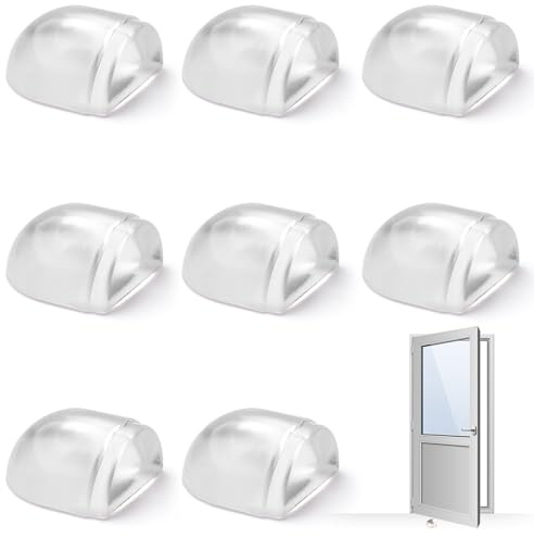 8 transparente, selbstklebende halbrunde Türstopper für Hartböden, Wände, Türen und Möbel (8)