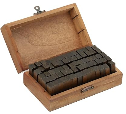 PATIKIL Letter Stamps Number Stamps, 70Pcs Vintage Wood Rubber Stamp Set Alphabet Wooden Stamp Stamper for Card Making DIY Crafting Scrapbooking, Brown
