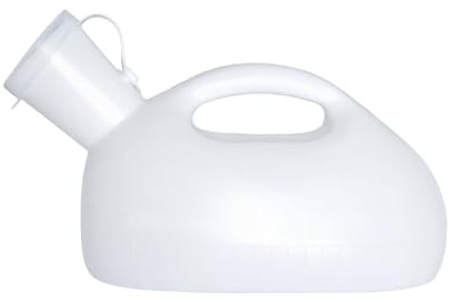 Urinflasche für Männer, auslaufsicher, 1500 ml, tragbar, Urinflasche für Männer, Urinflasche für ältere Menschen im Freien, Weiß