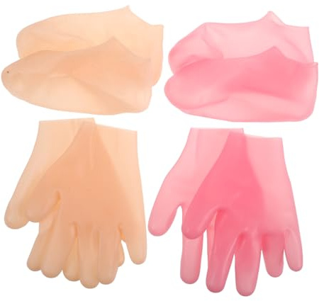 CIYODO Feuchtigkeitsspendende Fuß Handmasken mit Silikonhandschuhen Socken zur Sanften Hornhautentfernung und Hautpflege für Trockene Rissige Füße und Hände Ergonomisch und Vielseitig