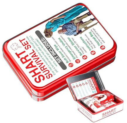 Ensemble de survie compact, kit de gag hilarant, 6 pièces boîte à farces avec accessoires amusants, coffret cadeau fantaisie avec articles qui incitent à rire, fournitures de fête et de blagues pour