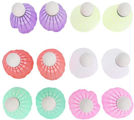 Asixxsix Volants de Badminton, Matériau en Nylon de qualité Supérieure, stabilité de Vol, Résistant à l'usure, Léger, Ensemble de 12 Pièces avec Volants d'entraînement pour l'entraînement Sportif