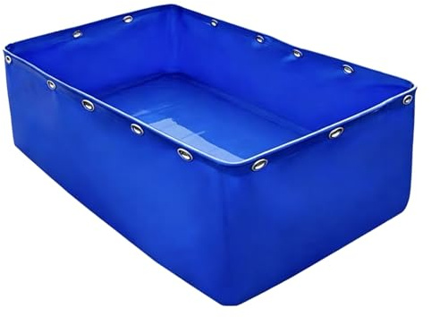 Hopfällbar Koi-damm Ovan Jord, Tillfällig Fisktank, Kraftig Vattentank Med Dränering För Vattenbruk, Hydrokultur Och Trädgårdsbevattning (blå)(3x3x1.2m)