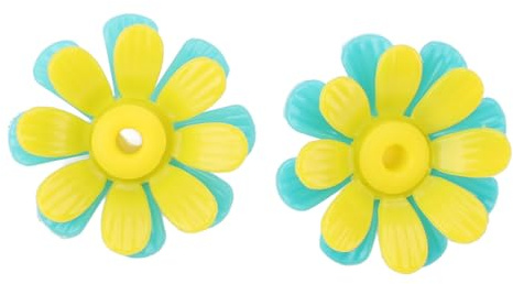 Chrees Hell Gefärbte Kolibri -Feeder -Ersatzblumen, Einfach zu Füttern und mit Fütterungspflichten, Plastikteilen für Jeden Garten zu Installieren (Grün + gelb (mit gelbem Kern))