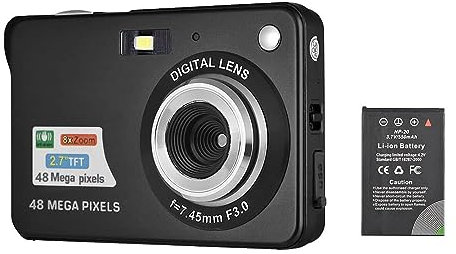 Andoer 18M 720p HD Appareil Photo Numérique Caméscope avec 2pcs Batteries Rechargeables 8X Zoom Numérique Anti-Shake 2.7inch Écran LCD Enfants Cadeau de Noël (Noir)