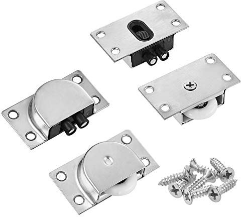 INCREWAY Set di 2 ruote scorrevoli per mobili, armadi, finestre, porte scorrevoli, accessori hardware (ruota singola in nylon)