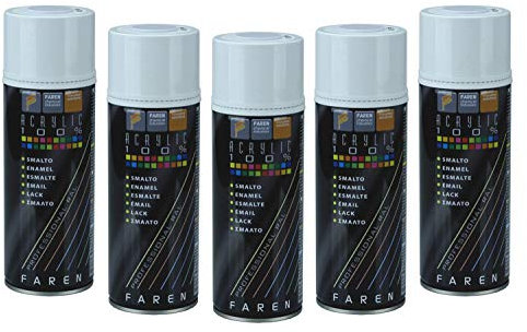 Faren RAL ACRYLIC, Vernice spray Acrilica 100%, Smalto FIDELITY RAL, Colori Brillanti a Rapida Essiccazione, 400ml (RAL 7022 GRIGIO OMBRA)(1pz)