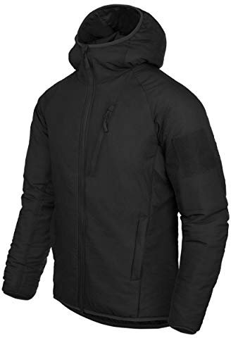 Helikon-Tex Taktische Feldjacke Wolfhound Hoodie - Outdoor, Freizeit - mit Kapuze, 4 Taschen - Winddichte Outdoorjacke - Schwarz - Größe M