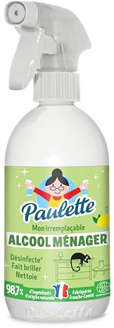 Paulette - Alcool Ménager Citron - Désinfectant Dégraissant Multi-Surfaces Ecocert - Fabriqué en France - 500 ml