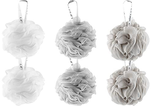 Lifeforce 6 Stück Weiche Duschschwämme, Körperwaschschwämme, Peeling-Badeschwämme, Luffa-Schwämme Geeignet für Frauen und Männer zum Peeling und zur Beruhigung der Haut