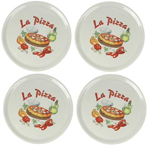 Saturnia Plato para pizza con decoración (4 unidades, 31 cm de diámetro)