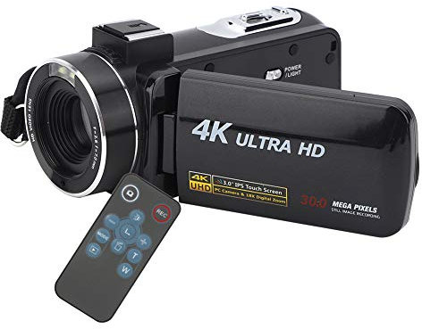 4K Camcorder Video Camera, Ultra HD 4K 1080P Vlogging Video Camera Recorder, 3inch IPS Touch Screen 18X Digital Zoom Camera with Remote Control