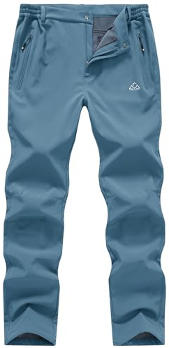 Gopune Wasserdichte Softshell-Hose für Herren, für Schnee, Ski, Outdoor, winddicht, warm, Wandern, isoliert, Blau, 32