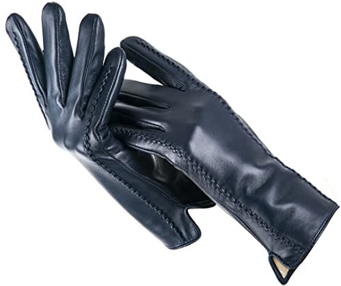 Gestreifte Lederhandschuhe Damen, Farbe Leder Damenhandschuhe, Leder Damen Lederhandschuhe, Mode Fäustlinge Damen