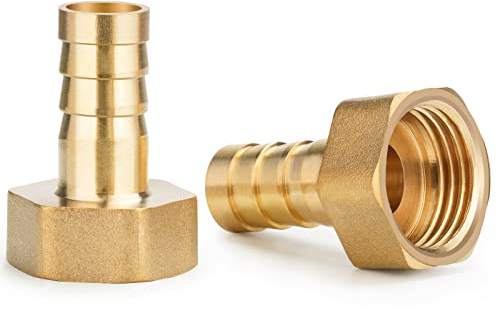 profiwoab 2PCS Hose Barb Brass, 12mm to 1/2 Inch Hose Screw Connection, Garden Hose Fittings Adapter Threaded Fitting for Air, Gas, Fuel, Water Pipes