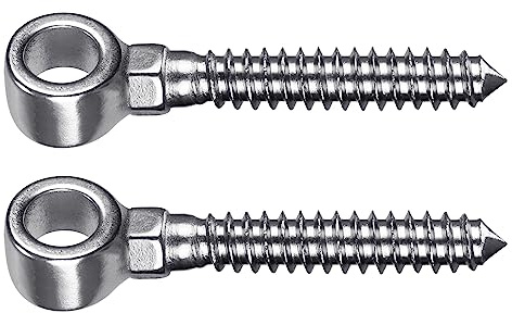 Insaga Torscharnier M16, 2er Schwerlast Gartentor Scharnier Zauntor Augenscharnier Bolzen zum Schraube Edelstahl Torangel mit 16mm Loch für Holzzaun/Garten Tor/Feld Tor/Einfahrt, 110mm
