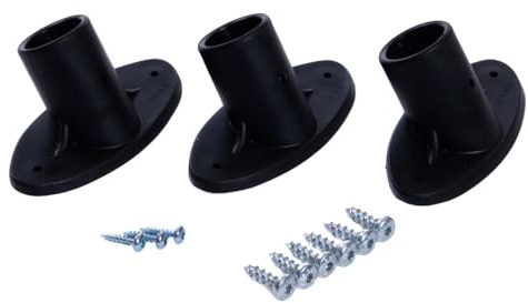 BawiTec Stielhalter Set Besenstielhalter Metallhalter Kunststoffhalter inkl. Schrauben Ersatz Metall-Kunststoff-Halterung für Stiele Holzstiele (3 Kunststoffhalter 23-24mm)