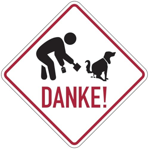 Dreifke® Hinweisschild, Piktogramm Hundekot aufsammeln, Danke, 200x200 mm, Aluverbund, Aluverbund 1 Stk.