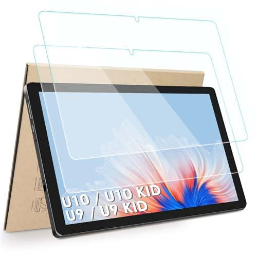 Hianjoo 2 Pack Screen Protector Compatible with DOOGEE U10 Tablet 10.1/ U9 Tablet / U9 KID/ T10 10.1''/ T10 Pro 10.1'', Tempered Glass Film Easy Installation [Scratch Resistant ]