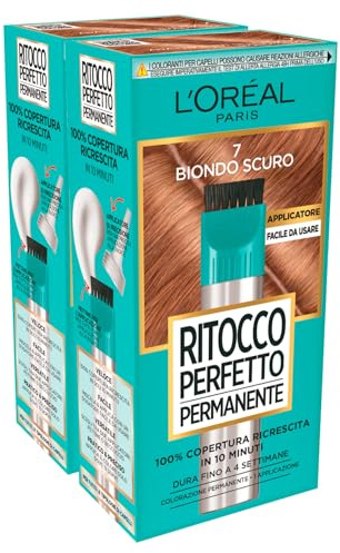 L'Oréal Paris Retoque perfecto para el cabello con aplicador de precisión y peine en color rubio oscuro 7 - 2 tratamientos
