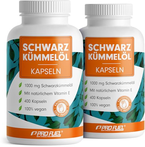Schwarzkümmelöl Kapseln 800x VEGAN, 1000mg ägyptisches Schwarzkümmelöl Tag pro Tag, WICHTIG: Vegane Kapselhülle OHNE Gelatine!, natürliches Vitamin E, laborgeprüft & zertifiziert, Vorrat für 400 Tage