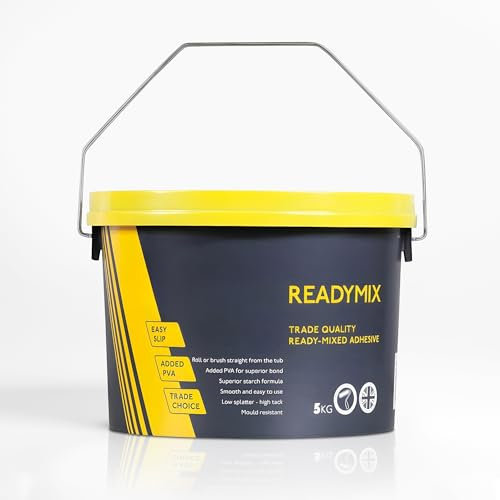 Ready Mixed Wallpaper Paste | High Tack & Low Splatter 5kg Adhesive Paste The Wall Wallpaper | Mould Resistant Pre-Mixed Wallpapers Adhesive