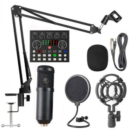 XVHOAB Condensador BM800 Kit de micrófono V8 Tarjeta de Sonido Condensador de micrófono Conjunto de Tarjeta de Sonido V8
