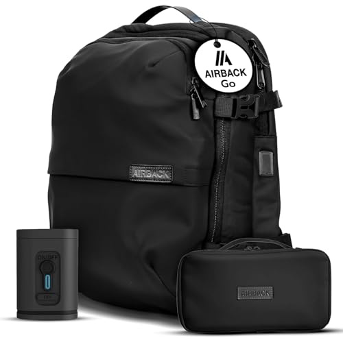 Airback GO Mochila Viaje Vacio con Bomba - 16-32L, Incl. Bolsa de Aseo, Mochila de Compresión al Vacío, Mochila Cabina, Bolsas de Viaje Ligeras y Ampliables, Cómodas y Resistentes al Agua, Negro
